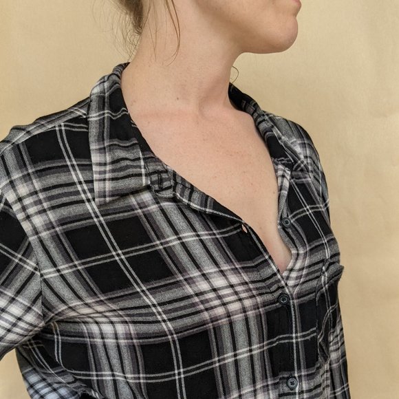 Eddie Bauer flannel, size xl. Black & grey. - Picture 9 of 13